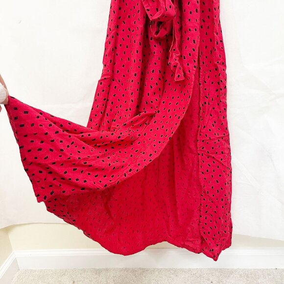 Billabong x Sincerely Jules Red & Black Polka Dot One Shoulder Maxi Dress SMALL - Picture 5 of 6